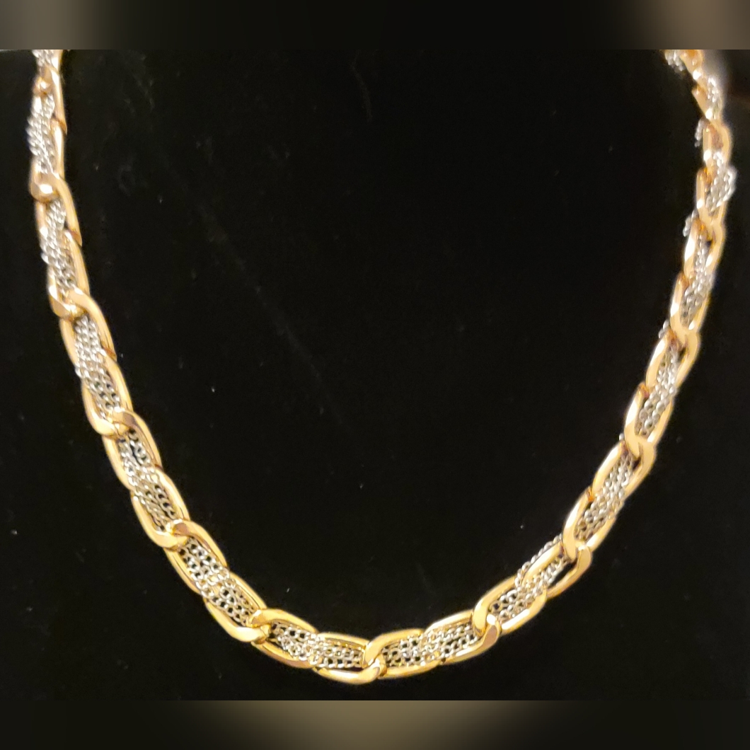 Elegant Gold And Silver Chain Necklace